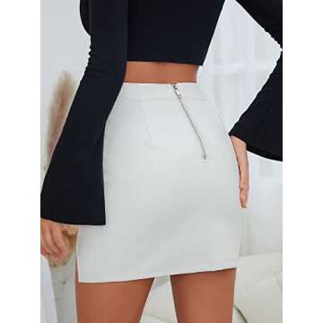 SOLY HUX Skirts for Women Trendy Women's Mini Skirt High Waisted Sexy Bodycon Plaid Pencil Skirt Sum...