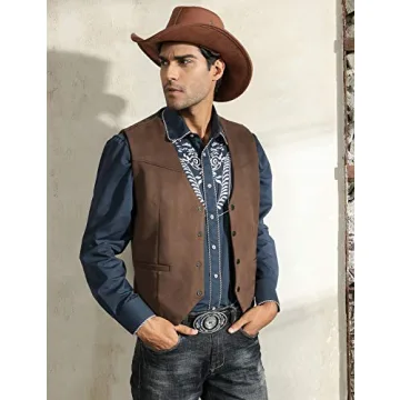 Stylish PJ PAUL JONES Suede Leather Vest for Men