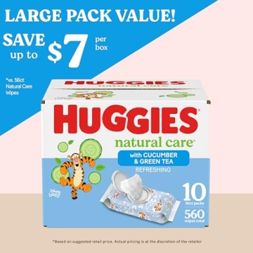 Huggies Natural Care Baby Wipes for Gentle Cleaning