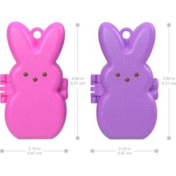 Polly Pocket x Peeps, 6 Micro Dolls & 2 Playsets with 6 Themed Accessories & Clip Keychains, Travel ...