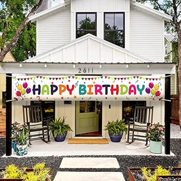 Large Colorful Happy Birthday Banner 118x19.7 Inch
