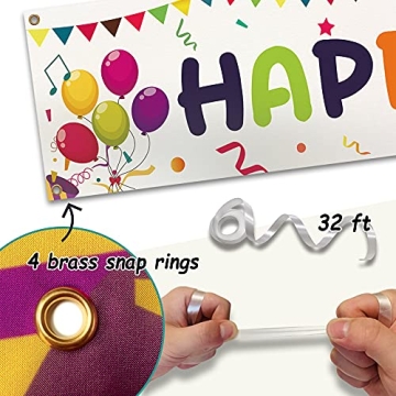 Large Colorful Happy Birthday Banner 118x19.7 Inch