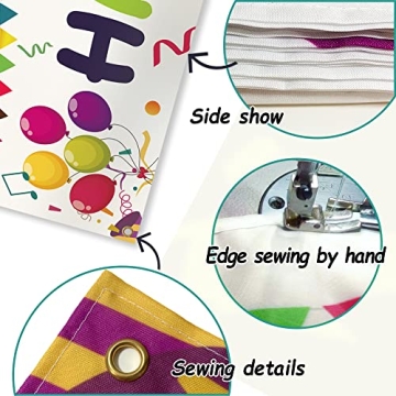 Large Colorful Happy Birthday Banner 118x19.7 Inch