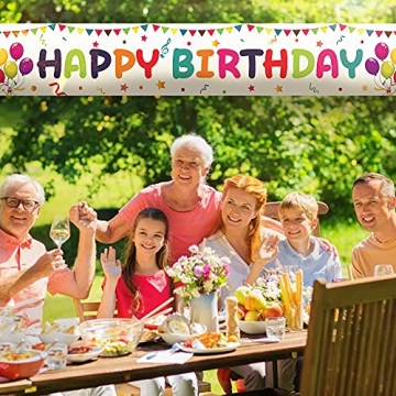 Large Colorful Happy Birthday Banner 118x19.7 Inch