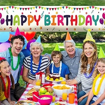Large Colorful Happy Birthday Banner 118x19.7 Inch