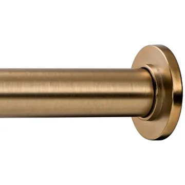 Ivilon Tension Curtain Rod - Spring Tension Rod for Windows or Shower, 36 to 54 Inch. Warm Gold
