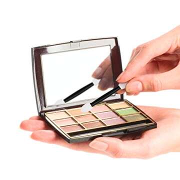 Cuttte Eyeshadow Applicators Makeup Brushes - 60PCS Disposable Eyeshadow Brush, Dual Sides Eye Shadow Applicator Sticks, 2.44 Inch Eye Makeup Tools, Black