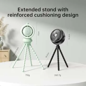 JISULIFE Large Battery Bladeless Stroller Fan for Babies