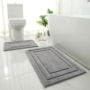 HOMEIDEAS Ultra Soft Bathroom Rugs Set - Non-Slip & Machine Washable