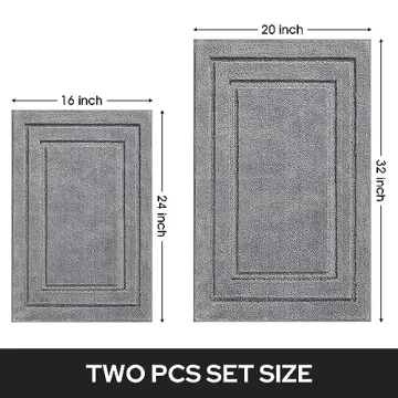 HOMEIDEAS Bathroom Rugs Sets Soft Non-Slip Microfiber