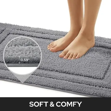 HOMEIDEAS Bathroom Rugs Sets Soft Non-Slip Microfiber