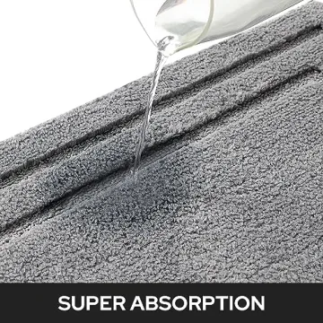 HOMEIDEAS Bathroom Rugs Sets Soft Non-Slip Microfiber