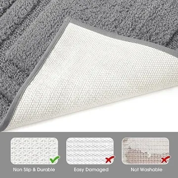 HOMEIDEAS Bathroom Rugs Sets Soft Non-Slip Microfiber