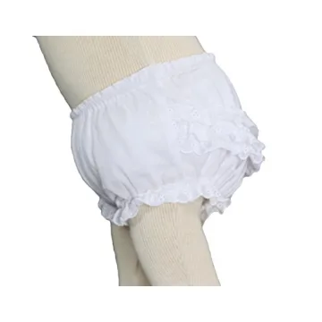 Chic Baby Girls White Diaper Cover with Eyelet Edging