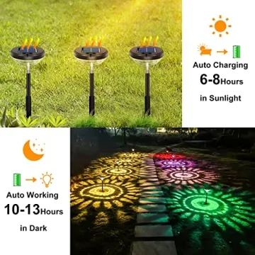 Nupostai 8 Pack Solar Pathway Lights - Color Change