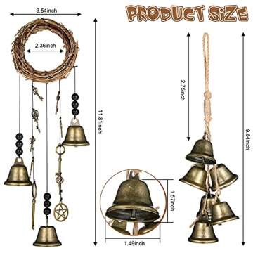 Witch Bells 2 Pieces Door Knob Hanger Witchcraft Decor Wind Chimes Positive Energy Decor Magic Home ...