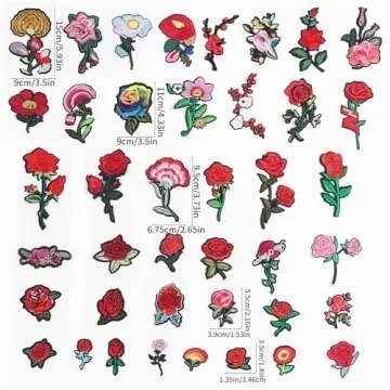 60Pcs Flower Embroidered Patches for Creative Designs