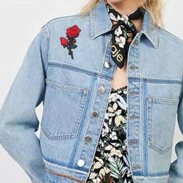 60Pcs Flower Embroidered Patches Random Assorted Styles Flower Theme Iron on Patches Rose Flower DIY Sew Applique Repair Patch for Clothes DIY Accessories