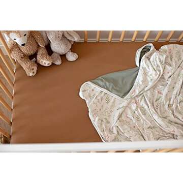 Pobibaby - Single Solid Premium Fitted Baby Crib Sheets for Standard Crib Mattress - Ultra-Soft Cotton Blend, Safe and Snug, and Stylish Solid Crib Sheet (Caramel Brown)