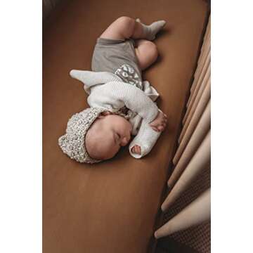 Pobibaby - Single Solid Premium Fitted Baby Crib Sheets for Standard Crib Mattress - Ultra-Soft Cotton Blend, Safe and Snug, and Stylish Solid Crib Sheet (Caramel Brown)