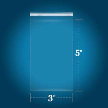 iMailer - 200 Count - 3" x 5" Self Sealing Cellophane Bags- Clear Small Cello Bags for Bakery, Treat...