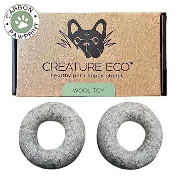 Creature ECO Organic Wool Ring Dog Toys for Moderate Chewers - Eco-Friendly Puppy Toys for Interactive Play - Natural Non Toxic Fetch Toy, Safe for Your Pet & The Planet - 2 Pack