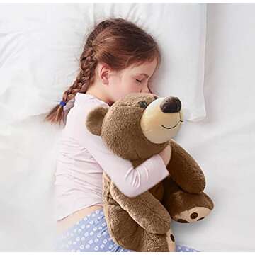 Mewkou 3.5 LB Weighted Stuffed Animals Bear, 24 Inch Weighted Plush Animals Throw Pillow, Cute Kawaii Plush Toys Gifts for Kids Adults Teens Birthday Christmas