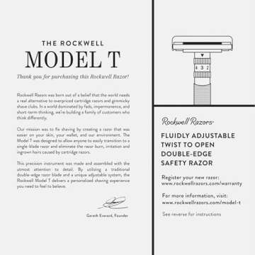 Rockwell Razors T2 Gunmetal Chrome Safety Razor for Men and Women with Infinite Shaving Settings, 25 Fully Recyclable Blades and Travel Leather Bag