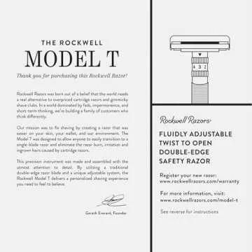 Rockwell Razors T2 Gunmetal Chrome Safety Razor for Men and Women with Infinite Shaving Settings, 25 Fully Recyclable Blades and Travel Leather Bag