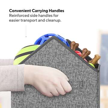 Mindspace Dog Toy Bin for Dog Chew Toys - Divided Storage Box with Lid for Dog Toy Storage, Pet Storage - Pet Supply Organizer, Dog House, Dog Toy Baskets for Dog Stuff | Oxford Collection