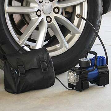 FORUP Heavy Duty Portable Air Compressor Pump, 12V DC Tire Car, SUV, Bicycle and Other Inflatables (Single Cylinder)