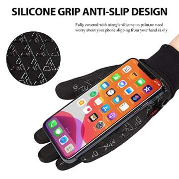 Koxly Winter Gloves Men Women Touch Screen Glove Anti-Slip Windproof Waterproof Texting Gloves for Running Cycling