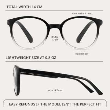 GIBLOGO Reading Glasses for Women - Blue Light Protection Stylized Readers
