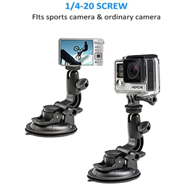 EXSHOW Suction Cup Mount for Action Cameras - Sturdy & Reliable