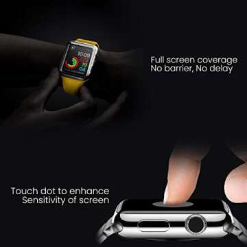 YJan iWatch Screen Protector 40mm [2-Pack] Anti-Smudge Anti-Scratch Bubble-Free 9H Hardness Tempered Glass Film Easy-Installation Protector for Apple Watch 40mm Series 4