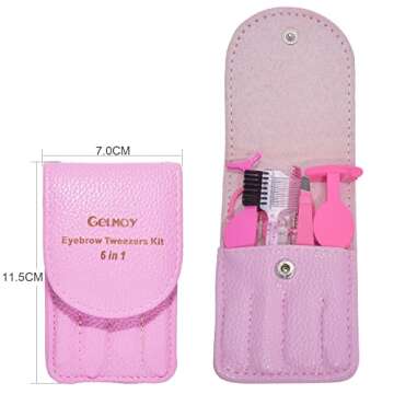 6Pcs Portable Eyelash Curlers Applicator Tool Eyebrow Tweezer Scissor Comb Eye Brow Grooming Clipper...