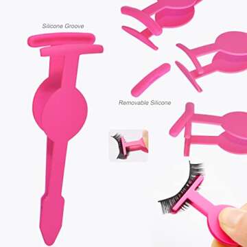 6Pcs Portable Eyelash Curlers Applicator Tool Eyebrow Tweezer Scissor Comb Eye Brow Grooming Clippers Fake Lash Brush for Women