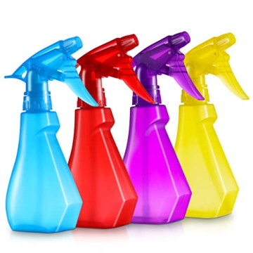 DilaBee Multicolor Spray Bottles (4 Pack) - 8oz Heavy Duty & Versatile