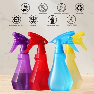 DilaBee 4 Pack Colorful Spray Bottles - 8oz Multicolor