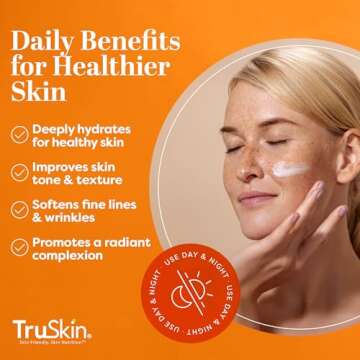 TruSkin Vitamin C Moisturizer Face Cream – Brightening, Anti Aging, Hydrating, Skin Wrinkle Cream – Vitamin B5, Vitamin E, Jojoba Oil, Aloe Vera & Green Tea, 1.7 Fl Oz