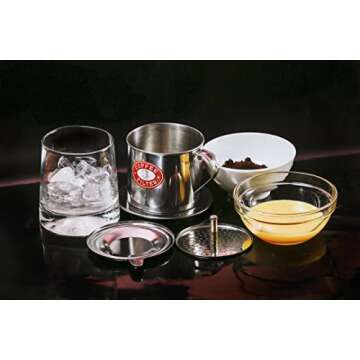 Vietnamese Coffee Filter Press. Screw Down Insert. Dripper Mechanism. Made in Vietnam. Sizes S-XL in 1 or 2 Pack (1, Medium (8 oz))