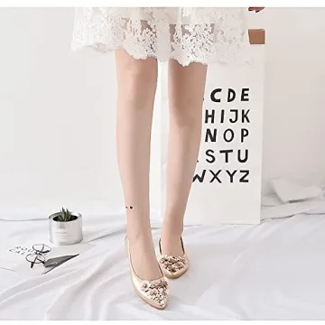 KUNWFNIX Women's Sparkly Ballet Flats - Foldable Comfort