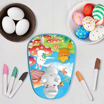 Engfa Easter Egg Decorating Kit, Bunny Spinner, Easter Crafts and Decoration Machine with 12 Dying M...