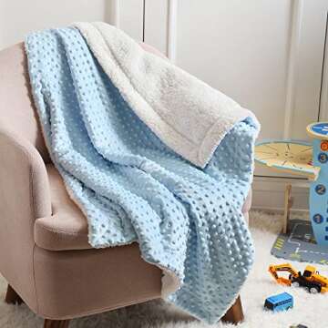 CREVENT Cozy Soft Warm Sherpa Baby Blanket for All Seasons