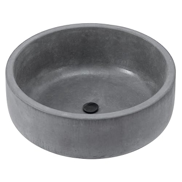 Stylish 8 Inch Round Cement Planter with Drainage Hole