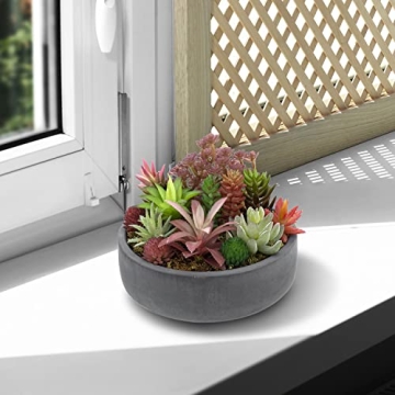 Stylish 8 Inch Round Cement Planter with Drainage Hole