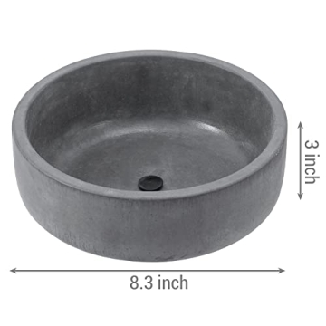 Stylish 8 Inch Round Cement Planter with Drainage Hole