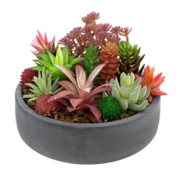 Stylish 8 Inch Round Cement Planter with Drainage Hole