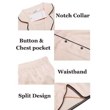 Elegant Ekouaer Women’s Silk Satin Pajamas Set for Ladies