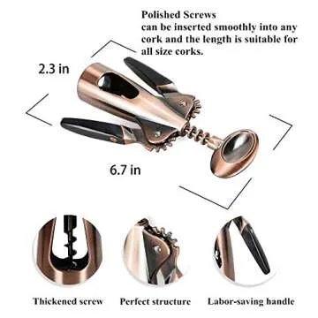 GECKOG Wing Corkscrew Wine Opener Set Gift with Accessories